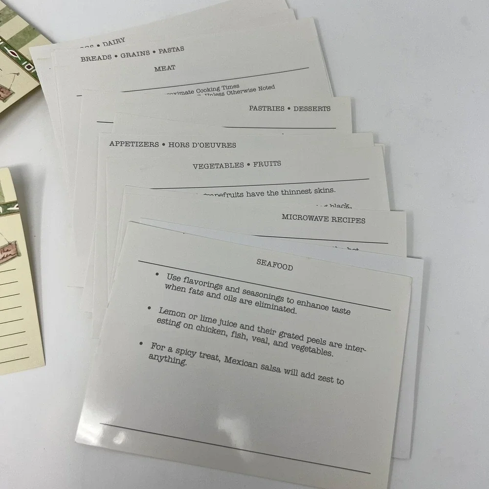 Pfaltzgraff Naturewood Recipe Box 38 Branded Recipe‎ Cards 12 Separator Cards